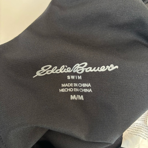 Eddie Bauer Ruched Shaping One Piece Swimsuit Bathing Suit Black Floral M NEW - Picture 12 of 14